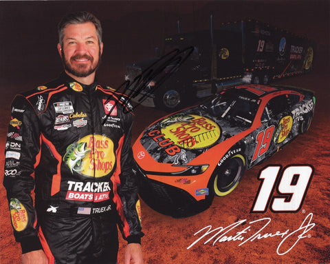 Authentic autographed 2024 Martin Truex Jr. #19 Bass Pro Shops Hero Card with COA. Limited availability. Perfect gift for NASCAR fans!