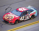 Own a piece of NASCAR history with this autographed 8x10 photo of Noah Gragson’s #42 Wendy's Racing car from the Daytona 500. The glossy photo comes with a COA, ensuring its authenticity.