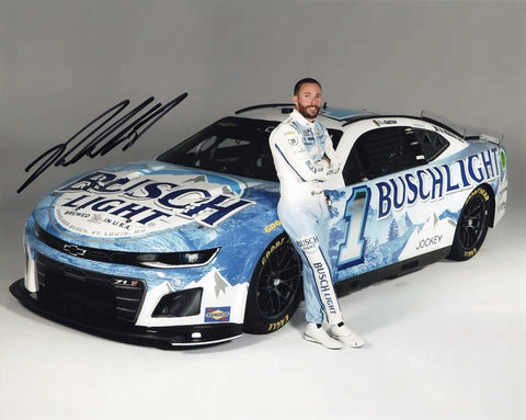 Limited Edition Autographed 2024 Ross Chastain #1 Busch Light Camaro Media Day Photo - Perfect for NASCAR Fans and Collectors