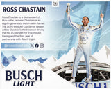 Revitalize your NASCAR collection with this autographed 2024 Ross Chastain #1 Busch Light Camaro Hero Card signed 8x10 inch glossy NASCAR photo. Each signature is verified, and it comes with a COA. Perfect gift for racing enthusiasts!