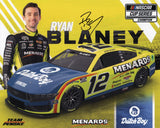 Limited edition Ryan Blaney #12 Menards / Dutch Boy Racing NASCAR CHAMPION hero card signed photo. The perfect gift for racing enthusiasts! Get yours now before they're gone!