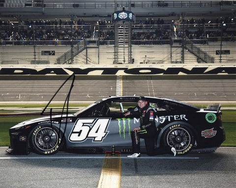 Autographed 2024 Ty Gibbs #54 Monster Energy Toyota Daytona 500 car photo. Each signature is obtained through exclusive signings and garage area access, ensuring authenticity. A perfect gift for NASCAR enthusiasts, backed by a Certificate of Authenticity.