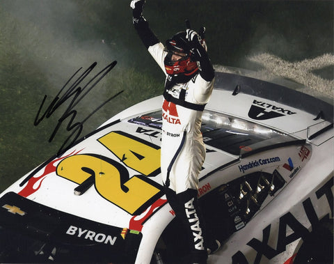 Relive the Victory Celebration of the Daytona 500 with this autographed William Byron #24 Axalta Racing Daytona 500 Win signed 8x10 inch glossy NASCAR photo. Perfect gift for any NASCAR fan. Limited stock!