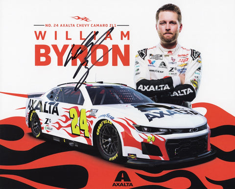 Capture the excitement of NASCAR with this autographed William Byron #24 Axalta Racing Official Hero Card signed glossy photo. Limited availability. Great gift idea for racing enthusiasts!