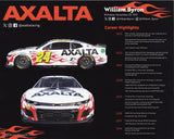 Authentic William Byron #24 Axalta Racing Official Hero Card signed glossy photo. COA included. Limited stock available. Perfect gift for NASCAR fans!