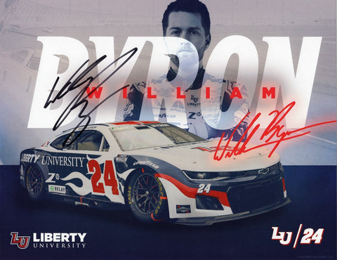 Authentic William Byron #24 Liberty University Racing Hero Card signed glossy photo. Includes COA. Limited stock. Ideal gift for NASCAR fans!