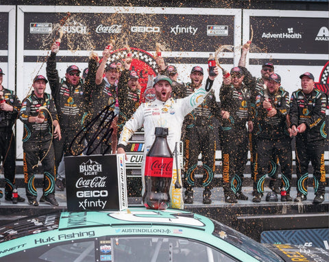 Relive the excitement of Austin Dillon's 2022 DAYTONA RACE WIN with this autographed photo. Includes a Certificate of Authenticity and a 100% lifetime guarantee.