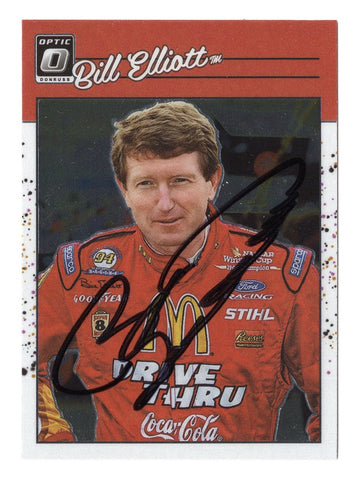 Bill Elliott 2023 Donruss Optic Racing Retro #94 McDonald's Autographed Collectible - COA Included - New Plastic Toploader and Soft Sleeve Provided
