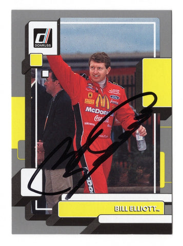 Bill Elliott 2023 Donruss Racing Gray Parallel Insert Autographed Collectible - COA Included - New Plastic Toploader and Soft Sleeve Provided
