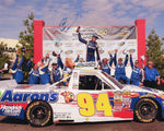 Capture the moment of triumph with this autographed Chase Elliott #94 Aarons Racing Ontario Truck Race Win photo, complete with a Certificate of Authenticity.