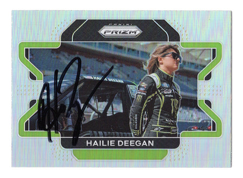 Rare Autographed Hailie Deegan 2022 Prizm Racing SILVER PRIZM Trading Card - Signed NASCAR Collectible - COA Included