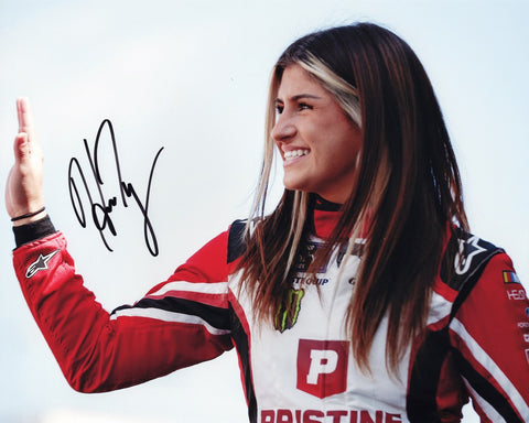 Witness the start of a remarkable journey with this autographed Hailie Deegan Xfinity Series photo, capturing her 1st career race.