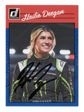 Hailie Deegan 2023 Donruss Racing Retro Blue Parallel Rare Insert Autographed Collectible - COA Included - Toploader and Soft Sleeve for Protection - Rare NASCAR Memorabilia