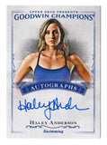 AUTOGRAPHED Haley Anderson 2016 Upper Deck Goodwin Champions Rookie Card - Official collectible with Anderson's signature.