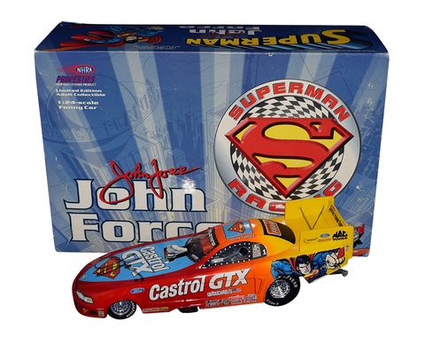 Autographed John Force SUPERMAN Diecast Car - Unleash the Power of the 1999 Castrol GTX Racing Season
