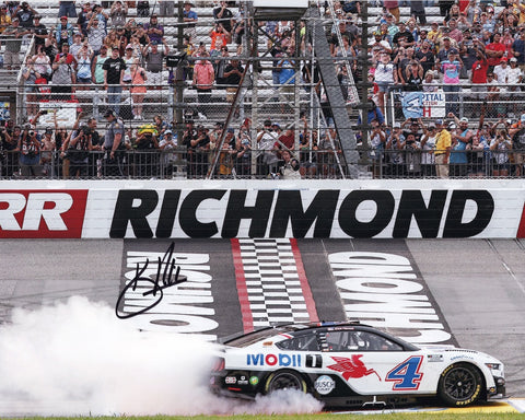 Authentic Kevin Harvick #4 Richmond Race Win Photo - Autographed 8X10 glossy picture celebrating victory. Ideal for NASCAR enthusiasts. Includes a Certificate of Authenticity.