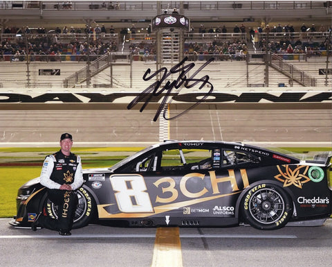Own a piece of NASCAR history with this autographed 8X10 inch photo of Kyle Busch's iconic 2023 Daytona 500 Race victory. Signed by Kyle Busch and the RCR team, it's a collector's gem.