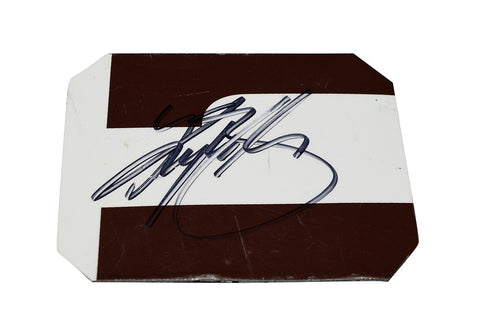 Own a piece of NASCAR history with this autographed M&M's Racing Team Race-Used Sheet Metal, perfect for display or gifting to fellow racing enthusiasts.