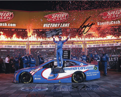 Surprise and delight a racing enthusiast with this remarkable Autographed Kyle Larson Picture, a unique and cherished gift that celebrates an unforgettable victory.