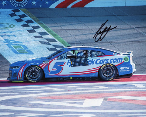 Dive into the world of NASCAR with an AUTOGRAPHED 2022 Kyle Larson #5 Hendrick Motorsports AUTO CLUB CALI RACE WIN (Victory Burnout) Signed 8X10 Inch Glossy Photo, capturing the thrilling moment of victory at the Auto Club Cali Race.