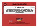 Genuine autographed Kyle Larson 2023 Donruss Optic Retro Silver Prizm card, authenticated for authenticity and accompanied by a Certificate of Authenticity. A valuable addition to any racing memorabilia collection.
