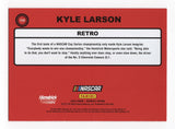 This genuine Kyle Larson autographed 2023 Donruss Racing RETRO Gray Parallel Insert trading card comes complete with a Certificate of Authenticity, making it an exclusive NASCAR memorabilia collectible and a limited edition item.