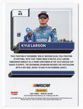 Limited edition autographed Kyle Larson 2023 Donruss Racing card showcasing Larson's talent on the track. Authenticated signature ensures its value and authenticity.
