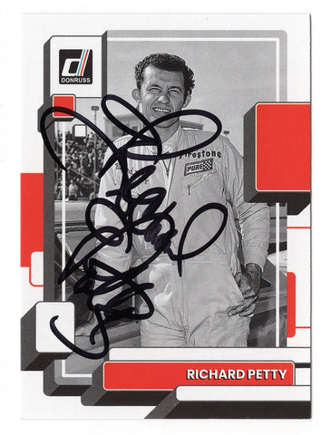 Richard Petty 2023 Donruss Racing Vintage Autographed Collectible - COA Included - New Plastic Toploader and Soft Sleeve Provided