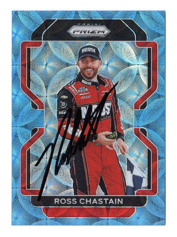 Ross Chastain 2022 Panini Prizm Racing CAROLINA BLUE SCOPE PRIZM Talladega Win #26/99 Autographed Collectible - Genuine NASCAR Trading Card - Certificate of Authenticity Included - Ideal Gift for Racing Fans