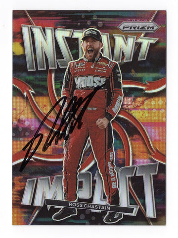 Genuine Ross Chastain Autographed 2022 Panini Prizm Racing INSTANT IMPACT (Silver Prizm) Trading Card with Certificate of Authenticity - Exclusive NASCAR Memorabilia Collectible