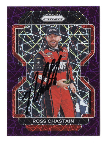 Exclusive Ross Chastain Autographed NASCAR Collectible from 2022 Panini Prizm Racing Set - PURPLE VELOCITY PRIZM Talladega Win #076/199 Trading Card with Certificate of Authenticity Included