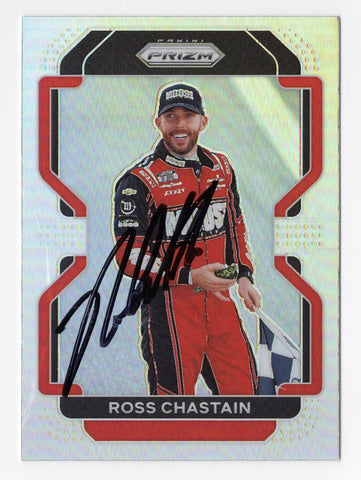 Genuine Ross Chastain Autographed 2022 Panini Prizm Racing SILVER PRIZM Talladega Win Trading Card - Certificate of Authenticity Included - Exclusive NASCAR Memorabilia