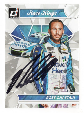 Ross Chastain 2023 Donruss Racing RACE KINGS #1 Trackhouse Team Autographed Collectible - Genuine NASCAR Trading Card - Certificate of Authenticity Included - Ideal Gift for Racing Fans