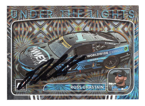 Genuine Ross Chastain Autographed 2023 Donruss Racing UNDER THE LIGHTS Insert Trading Card with Certificate of Authenticity - Exclusive NASCAR Memorabilia Collectible