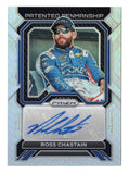 AUTOGRAPHED Ross Chastain 2023 Panini Prizm Racing PATENTED PENMANSHIP Silver Prizm NASCAR Card, certified by Panini America Inc. Features a lifetime authenticity guarantee, making it a superb addition to any collection or a thoughtful gift for racing fans.