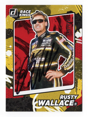 Rusty Wallace Signed NASCAR Collectible Trading Card with Certificate of Authenticity, Autographed RACE KINGS Red Parallel Insert