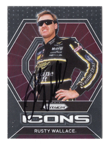 Authentic Rusty Wallace Signed NASCAR Memorabilia Trading Card, COA Included for Assurance, Great Gift Idea