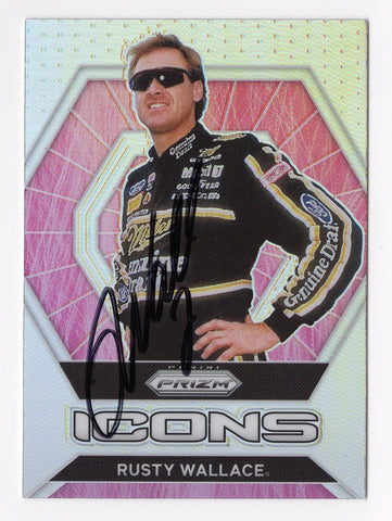 Authentic Rusty Wallace Signed NASCAR Memorabilia Trading Card, COA Included for Assurance, Great Gift Idea
