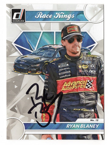 Ryan Blaney 2023 Donruss Racing RACE KINGS Insert Autographed Collectible - COA Included - Encased in Toploader and Soft Sleeve - Great Gift for Racing Fans