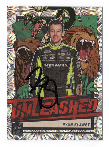 Limited Edition Ryan Blaney Autographed Racing Card - UNLEASHED Insert - COA Provided - Perfect Gift for NASCAR Fans - Rare Championship Season Memorabilia