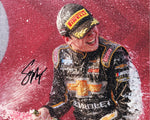 Rev up your collection with this authentic Sam Mayer autographed 8x10 inch NASCAR photo, capturing his victorious moment at the Gander Mountain Truck Series RACE VICTORY. Each signature is meticulously obtained, ensuring authenticity. Certificate of Authenticity included. Perfect for racing enthusiasts!