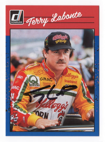Exclusive Terry Labonte Signed NASCAR 2023 Donruss Racing Blue Parallel Insert Trading Card - Limited Edition