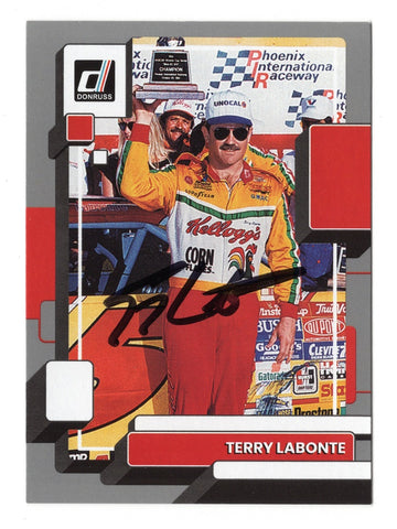 Terry Labonte 2023 Donruss Racing Phoenix Win Gray Parallel Autographed Collectible - COA Included - New Plastic Toploader and Soft Sleeve Provided