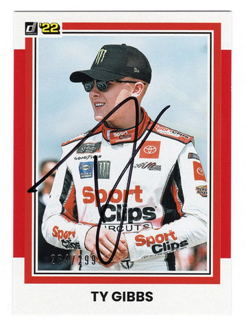 Authentic Ty Gibbs Autographed 2022 Donruss Racing RED PARALLEL Trading Card - Limited Edition #264/299 - COA Included - Rare NASCAR Memorabilia - Perfect Gift
