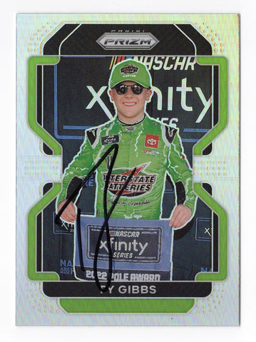 Exclusive Ty Gibbs Autographed NASCAR Trading Card - SILVER PRIZM Insert Design - Authenticated with COA - New Toploader and Soft Sleeve Included - Perfect Addition to Any Collection