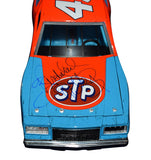 Close-up of the 1981 Richard Petty #43 STP Racing North Wilkesboro Win diecast car's signature. Authenticated through exclusive public and private signings with HOT Pass access. Comes with a Certificate of Authenticity and a lifetime authenticity guarantee.
