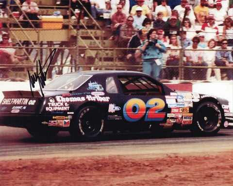 Mark Martin 1986 signed NASCAR photo, capturing his early career with the #02 Thunderbird. Includes COA for authenticity and is a perfect gift for NASCAR fans.