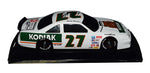 1989 Rusty Wallace #27 Kodiak Winston Cup Champion diecast, signed by Wallace. Limited edition of 6,210 pieces with black window bank design, includes COA and lifetime authenticity guarantee, perfect for collectors.
