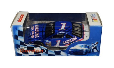 Autographed 1991 Jeff Gordon #1 Carolina Ford Dealers Racing Ford Thunderbird 1/64 scale diecast car. Featuring intricate detailing and vibrant colors, this limited edition model comes with a Certificate of Authenticity (COA) and is an ideal gift for NASCAR collectors.