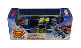 Autographed 1999 Jeff Gordon #24 DuPont Racing Superman Car 1/64 scale diecast. This limited edition model captures the superhero-inspired paint scheme, featuring stunning details and Jeff Gordon’s signature. Comes with Certificate of Authenticity (COA), making it a perfect gift for NASCAR fans.